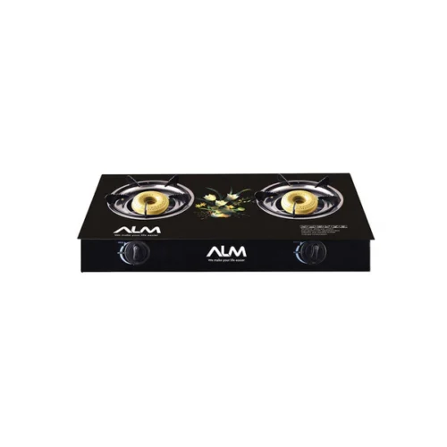 ALM GAS STOVE 2 BURNER BLACK GLASS | MODEL ALM-GS8112G
