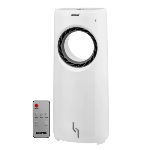 GEEPAS GAC16016 BLADELESS AIR COOLER WITH REMOTE CONTROL | 3 FAN MODES, DIGITAL DISPLAY – PORTABLE TOWER FAN FOR HOME & OFFICE