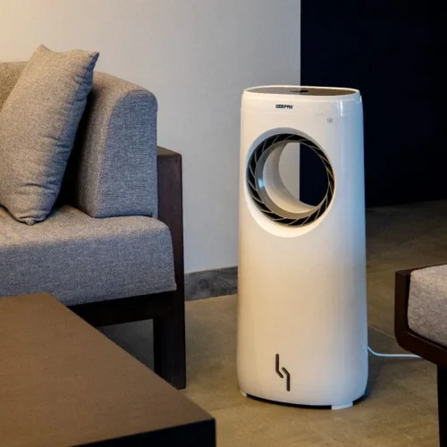 GEEPAS GAC16016 BLADELESS AIR COOLER WITH REMOTE CONTROL | 3 FAN MODES, DIGITAL DISPLAY – PORTABLE TOWER FAN FOR HOME & OFFICE