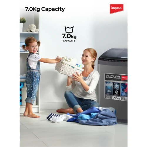 IMPEX 7KG FULLY AUTOMATIC TOP LOAD WASHING MACHINE | MODEL WM0700TMG