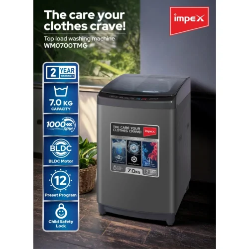 IMPEX 7KG FULLY AUTOMATIC TOP LOAD WASHING MACHINE | MODEL WM0700TMG