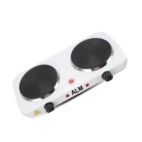 ALM 2000W ELECTRIC DOUBLE HOT PLATE COOKER WITH ADJUSTABLE TEMPERATURE CONTROL | MODEL ALM-HP200A